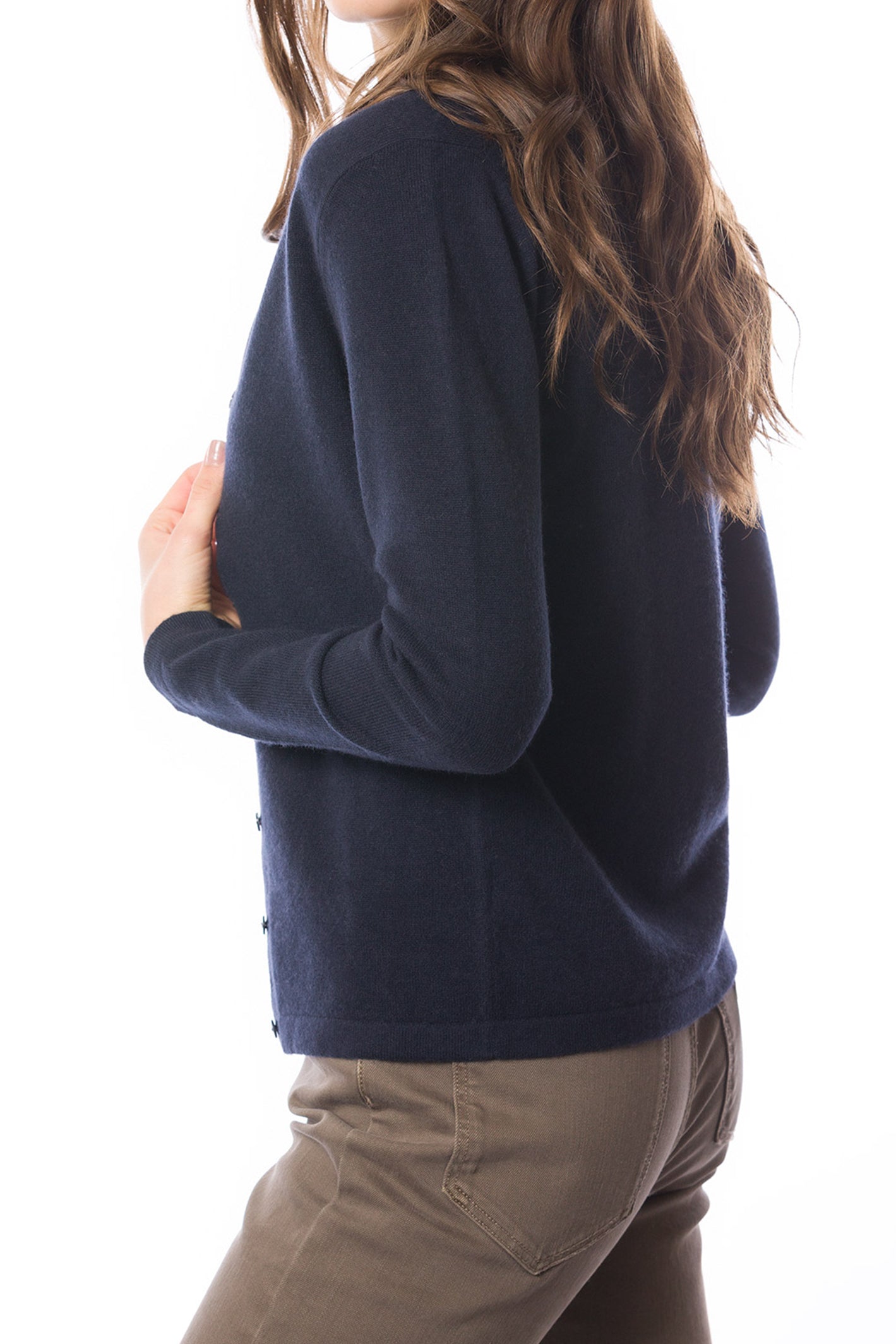 Sustainable Cashmere Crew Neck Cardigan