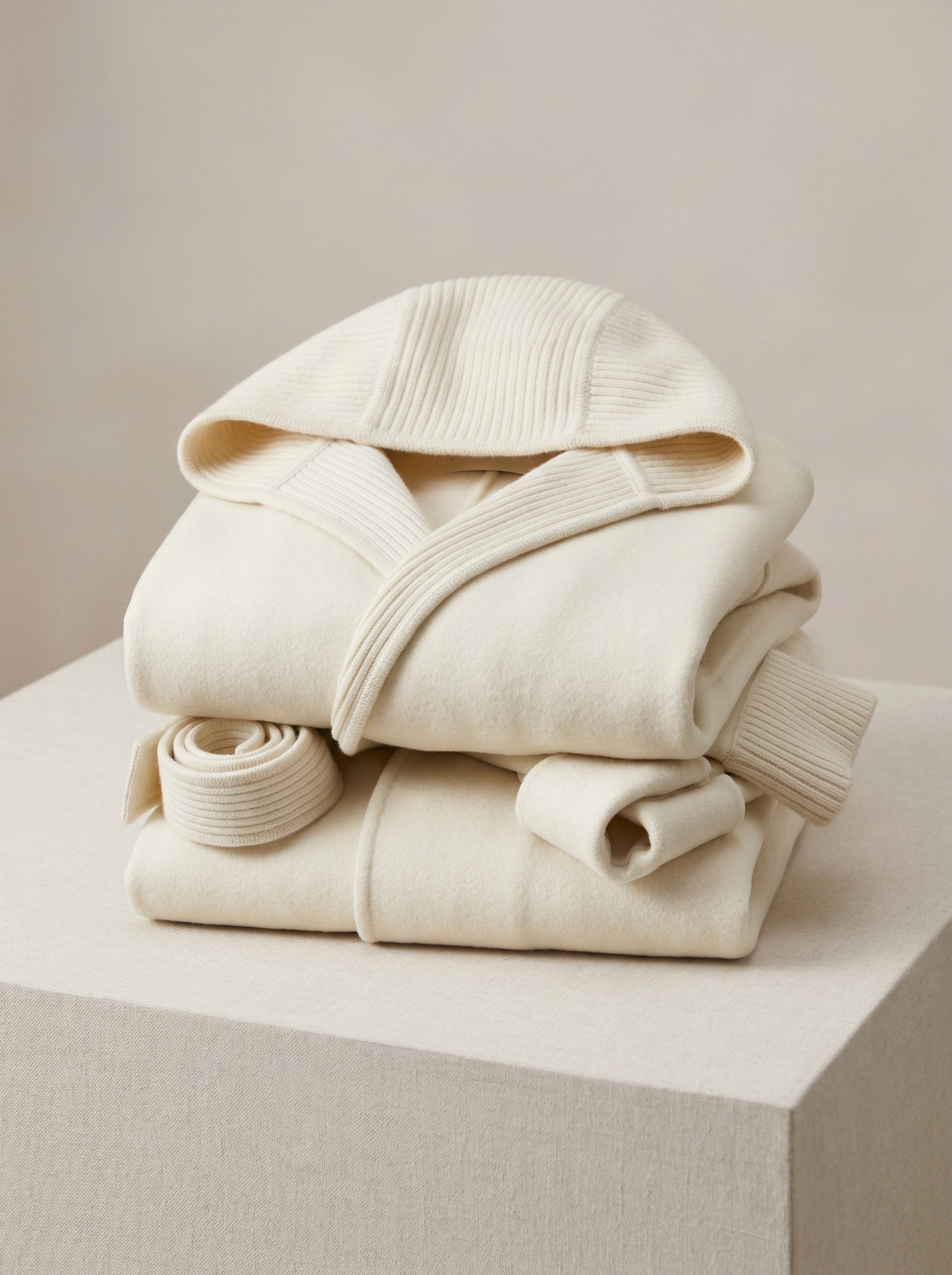 100% Pure Cashmere Coat with Detachable Knit Panel Design