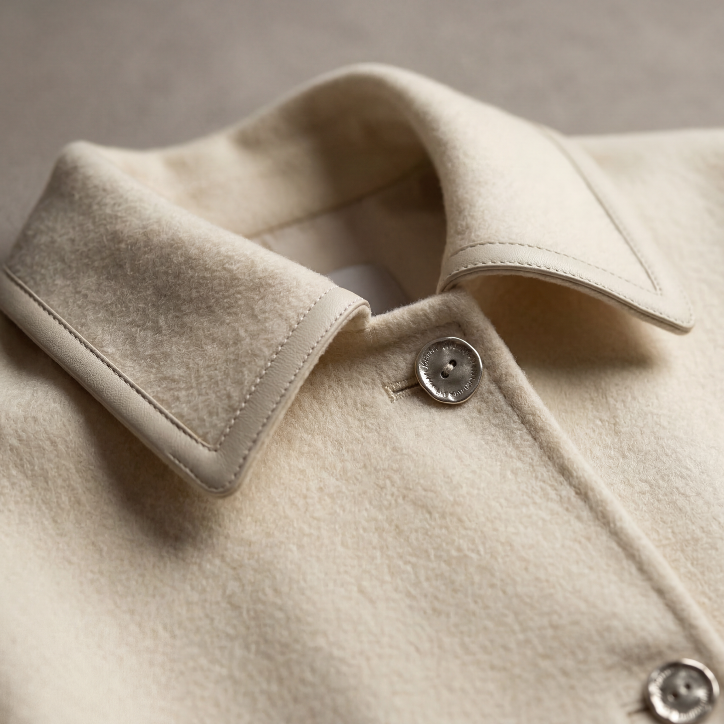 100% Pure Cashmere Short Coat with Lambskin Trim