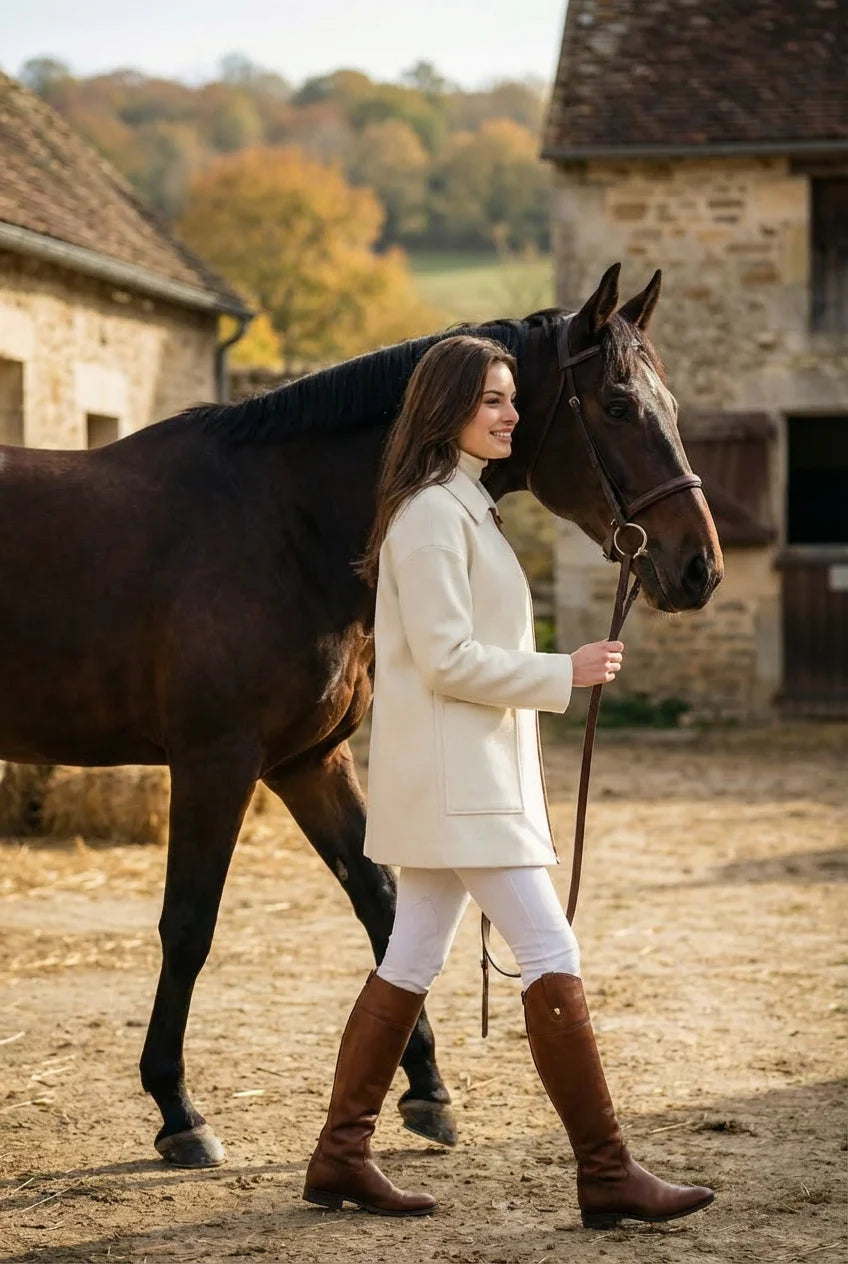 100% Cashmere Cape Coat with Coffee Brown Lambskin Trim