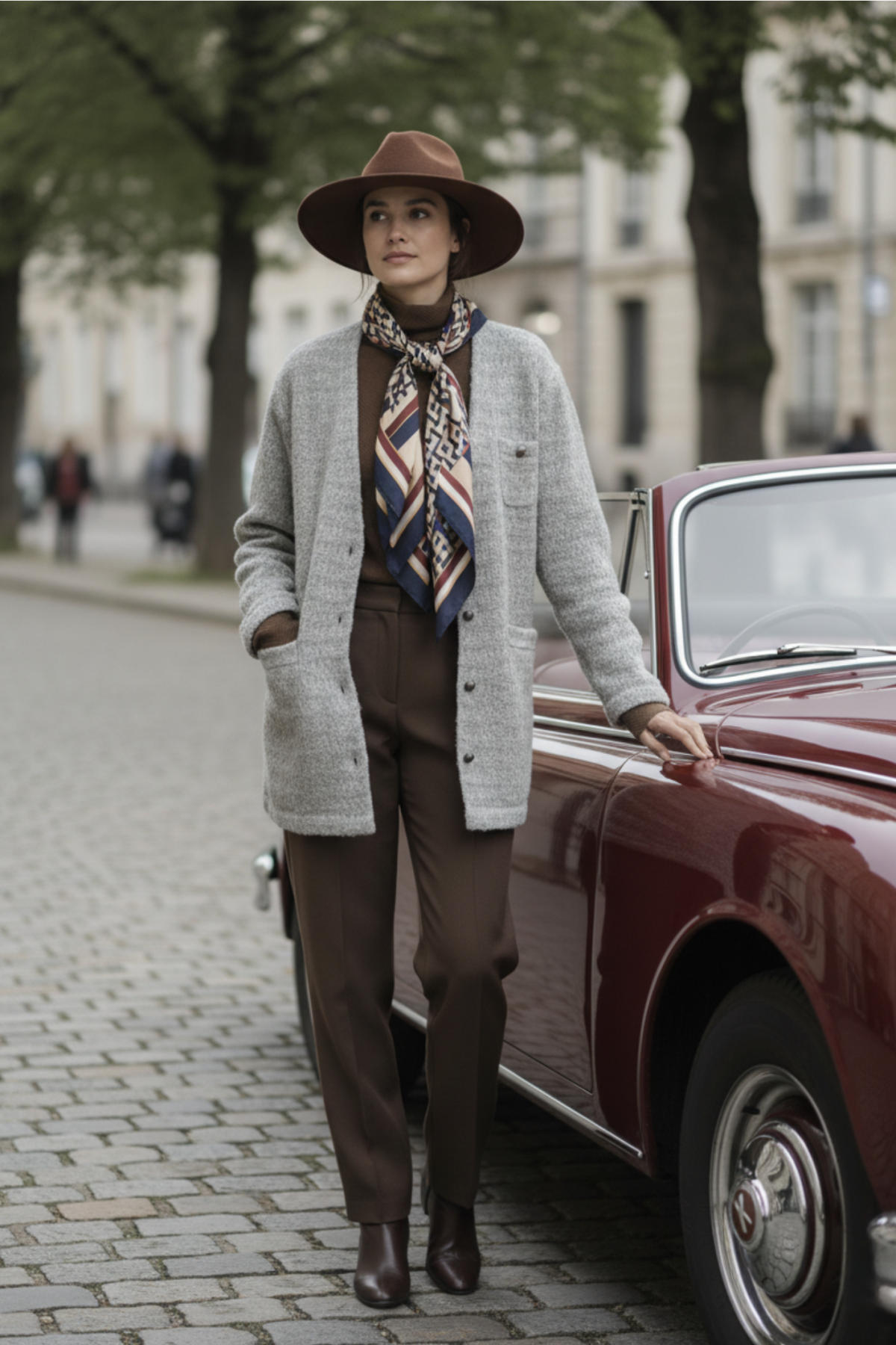 V-Neck 100% Cashmere Buttoned French-Style Cardigan