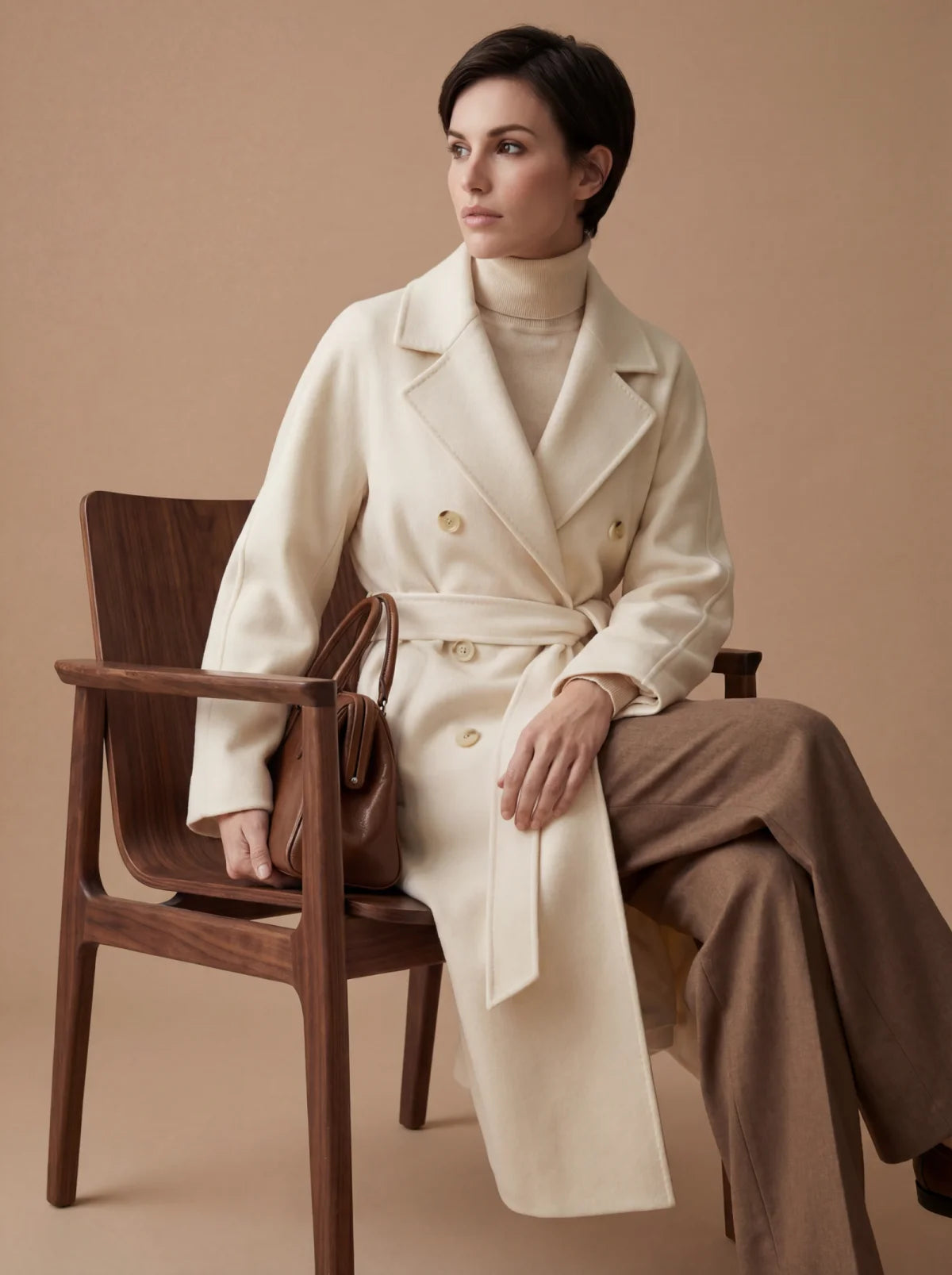 100% Cashmere Double-Breasted Coat