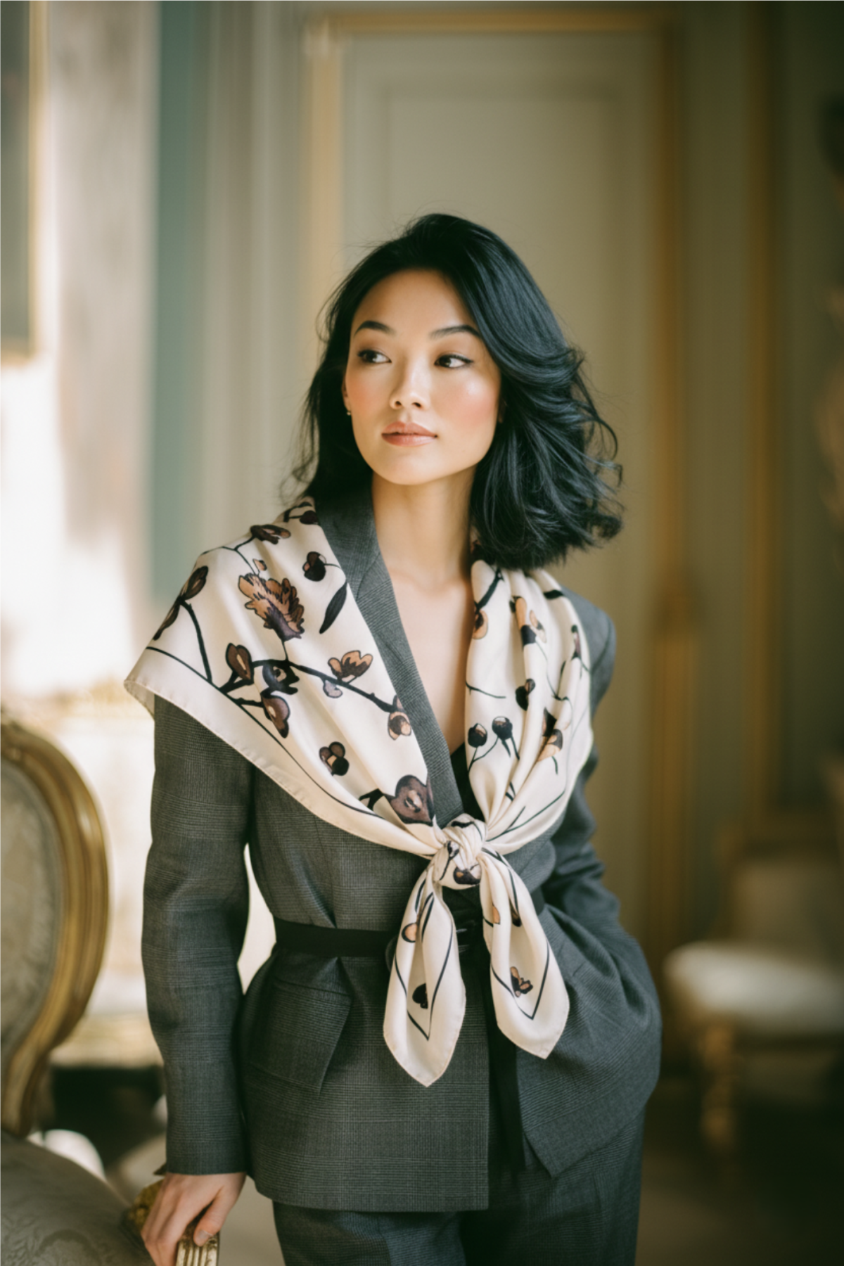 Luxury Silk, Wool & Cashmere Blend Scarf