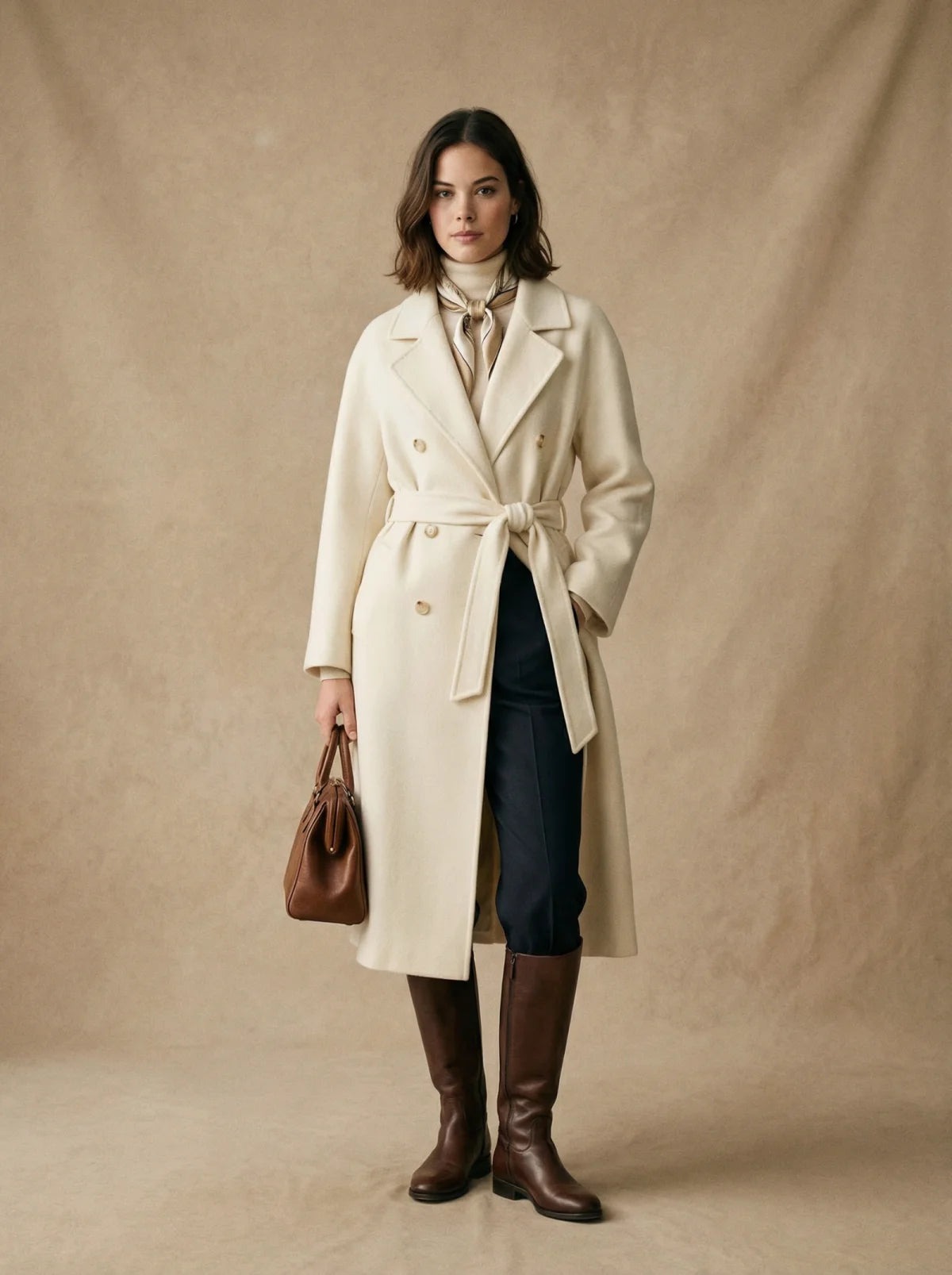 100% Cashmere Double-Breasted Coat