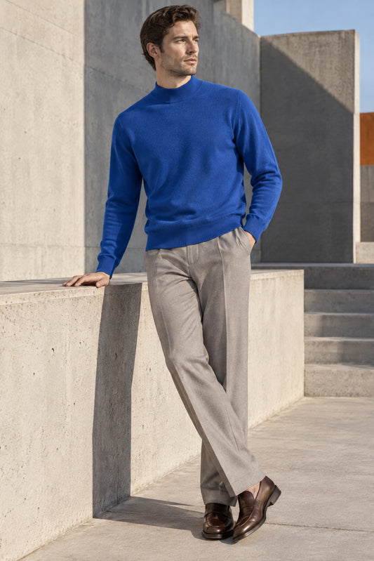 Men’s Pure Cashmere Mock Neck Sweater