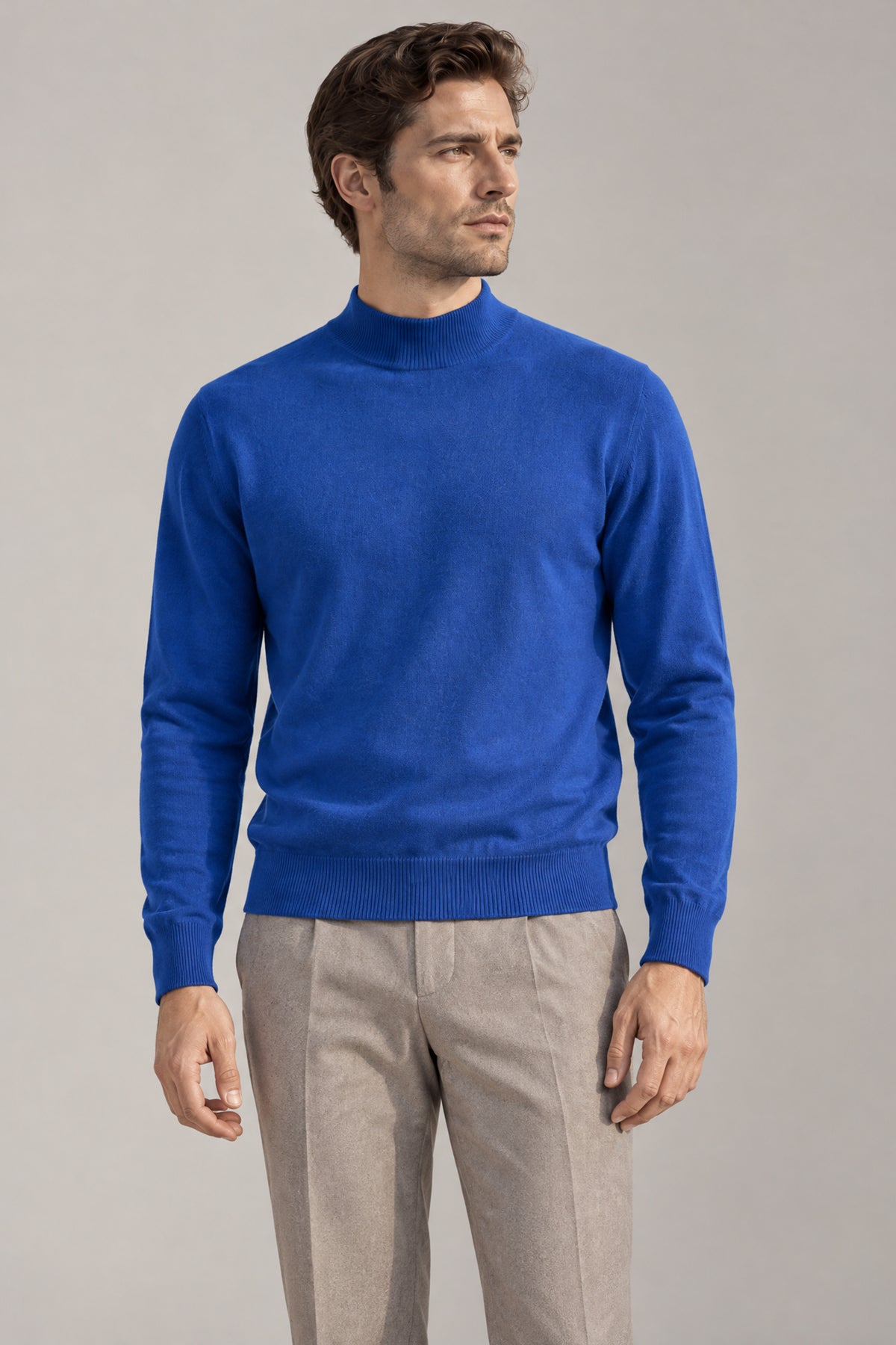 Men’s Pure Cashmere Mock Neck Sweater