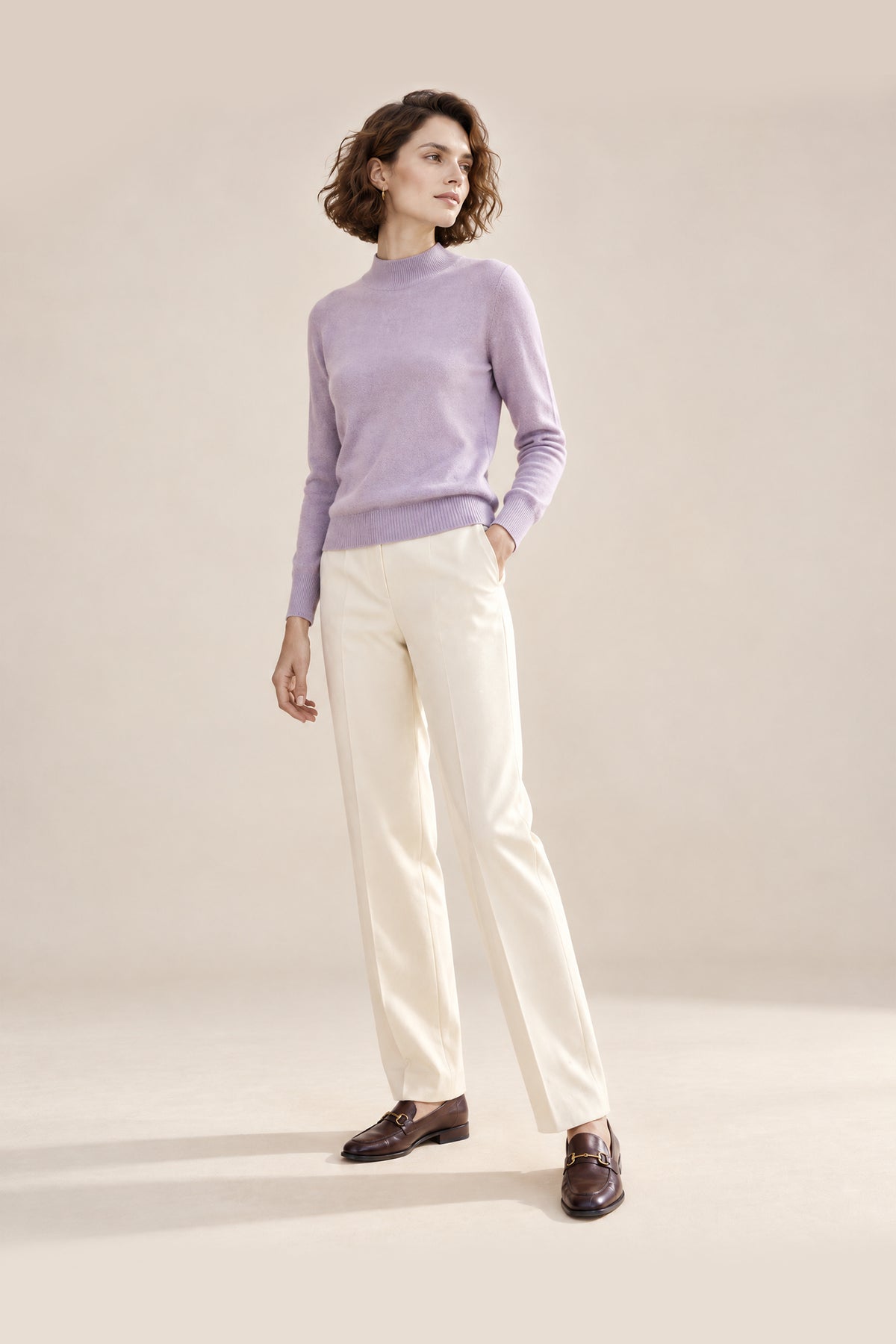 Women’s Pure Cashmere Mock Neck Sweater