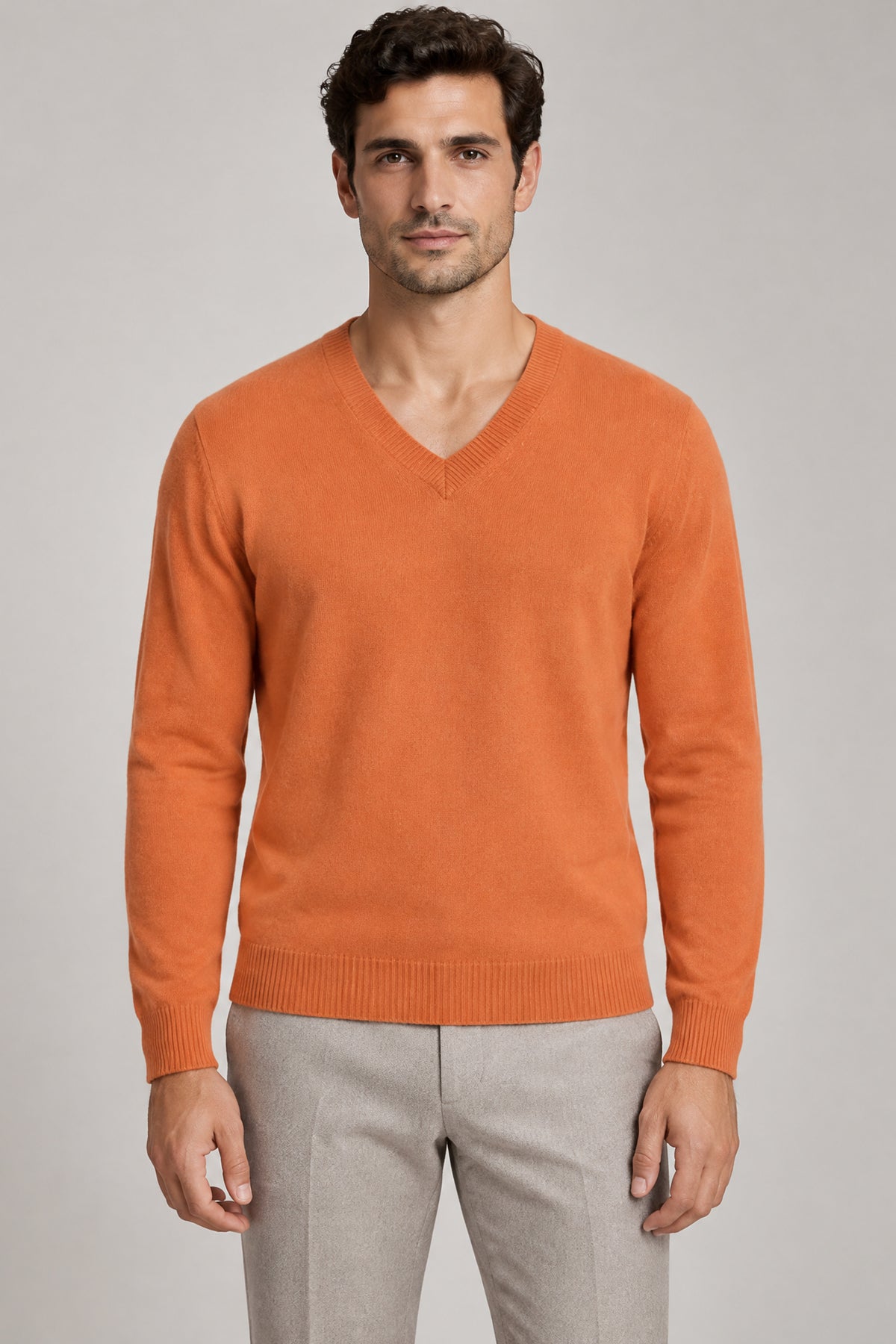Men’s Pure Cashmere V-Neck Sweater