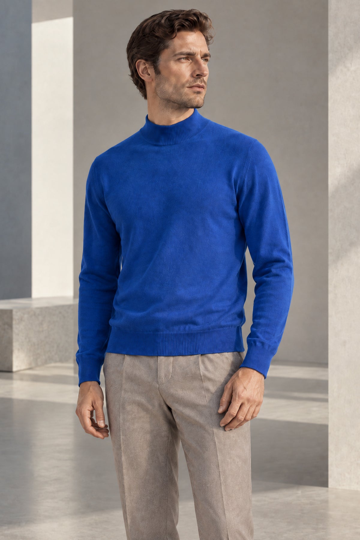 Men’s Pure Cashmere Mock Neck Sweater