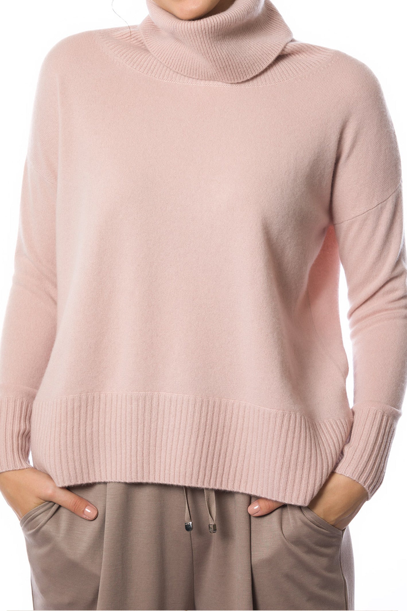 Sustainable Cashmere Easy Fit Cowl Neck Sweater