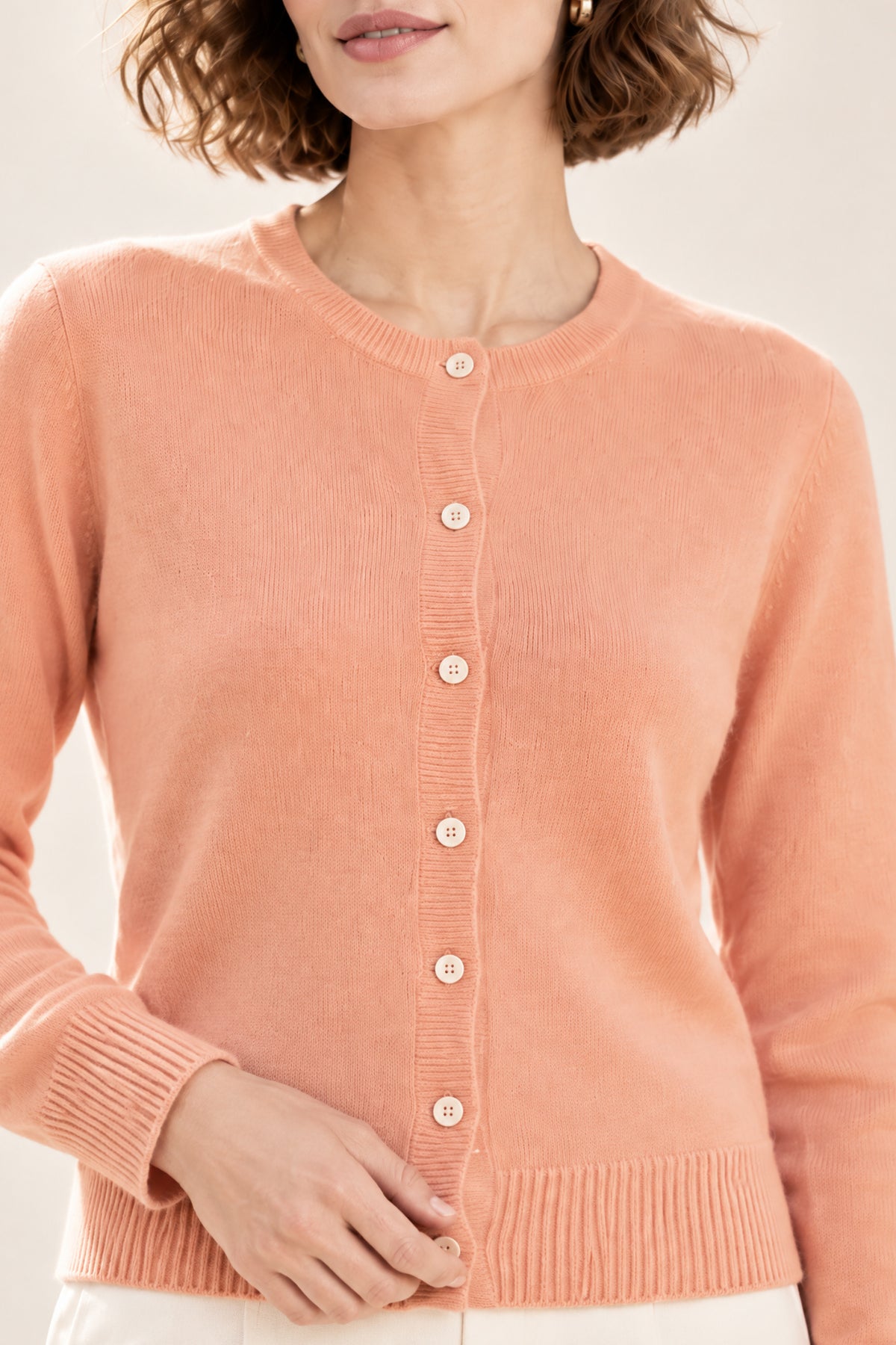 Women’s Pure Cashmere Crew Neck Cardigan