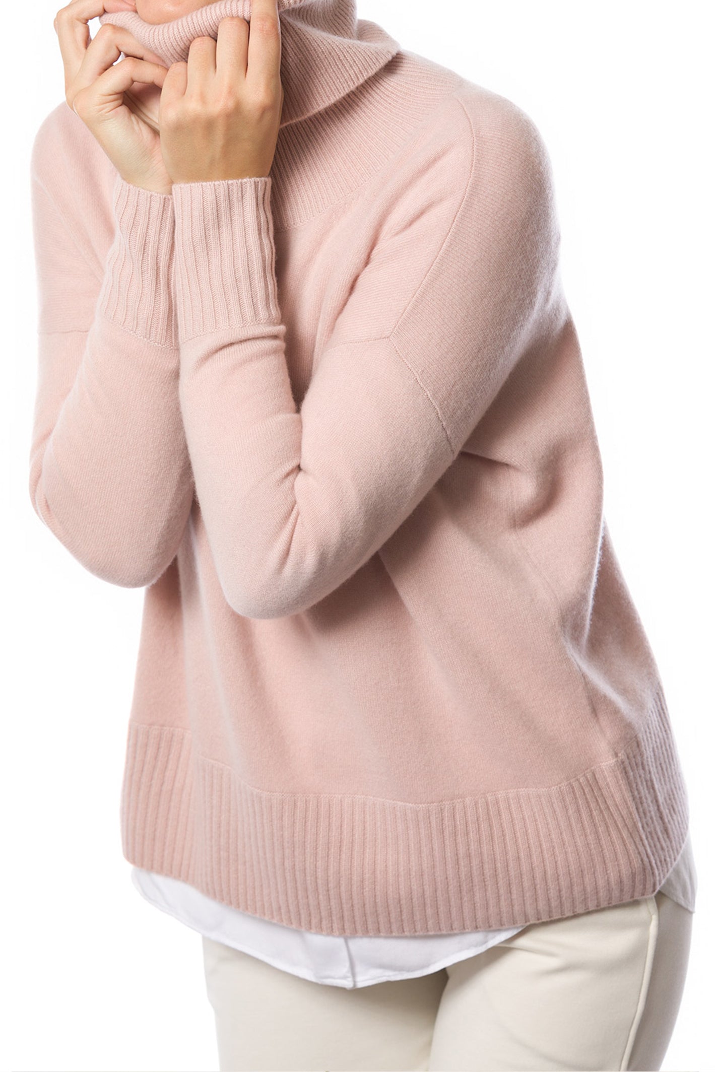 Sustainable Cashmere Easy Fit Cowl Neck Sweater