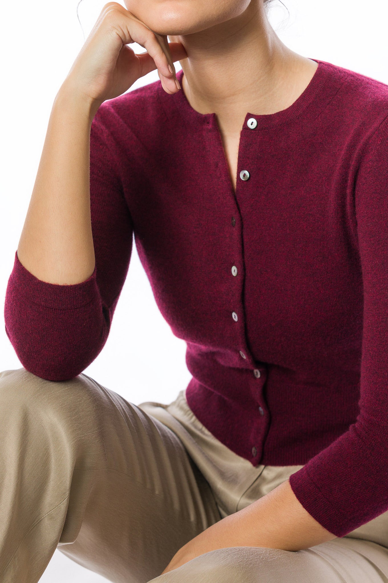 Sustainable Cashmere Cropped Cardigan