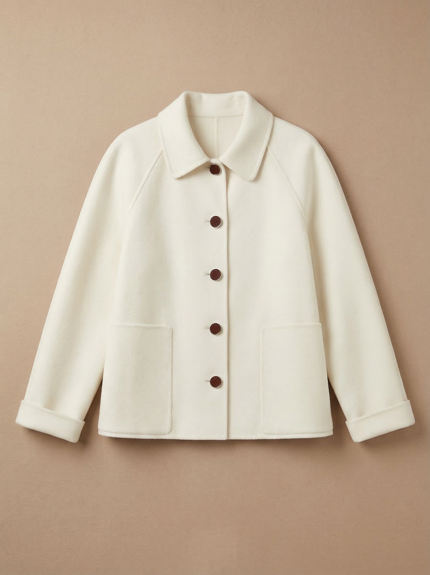 Cropped Pure Cashmere Jacket – Minimal Buttoned Design