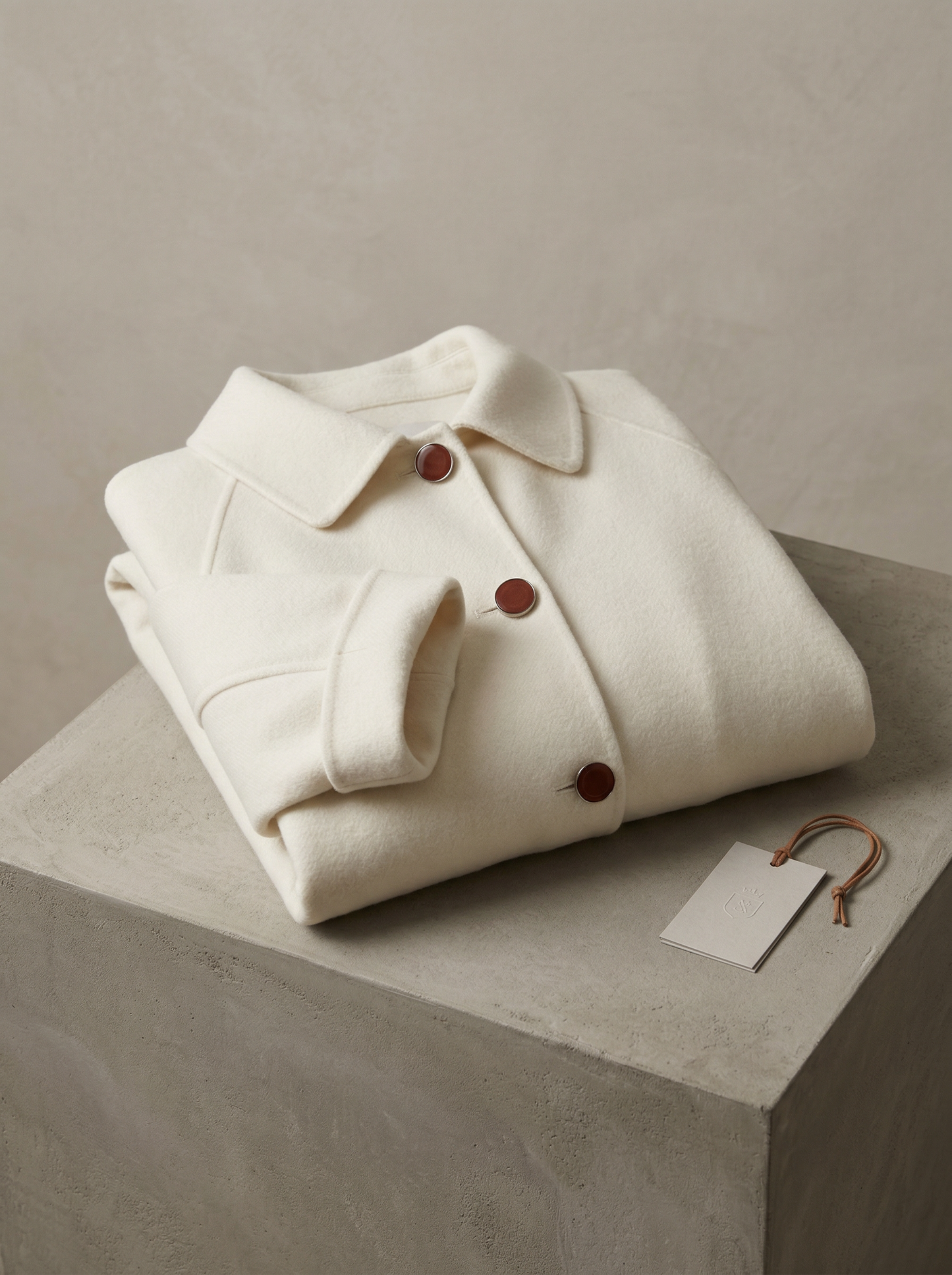 Cropped Pure Cashmere Jacket – Minimal Buttoned Design