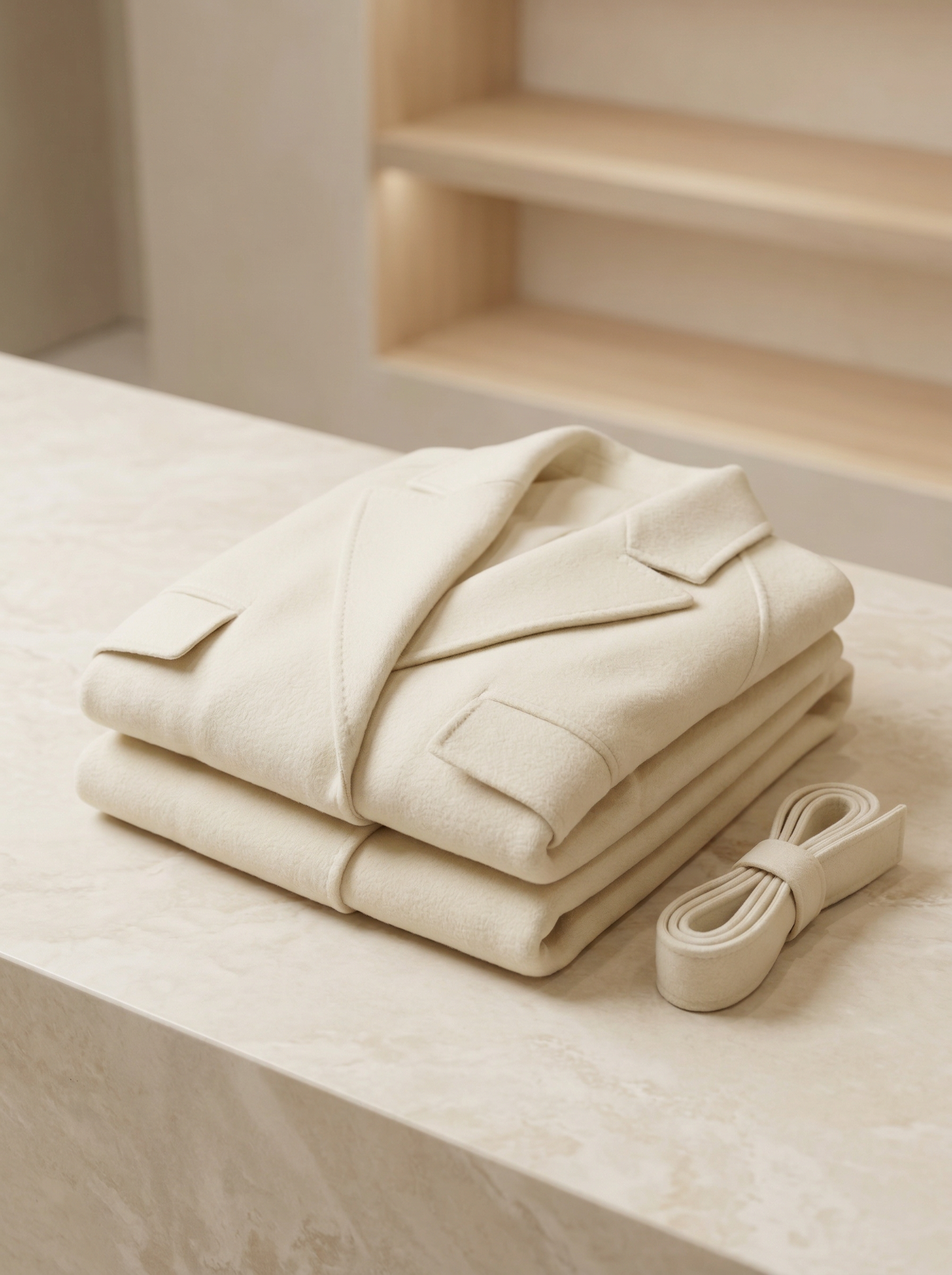 Pure Cashmere Robe Coat – Belted Minimal Design