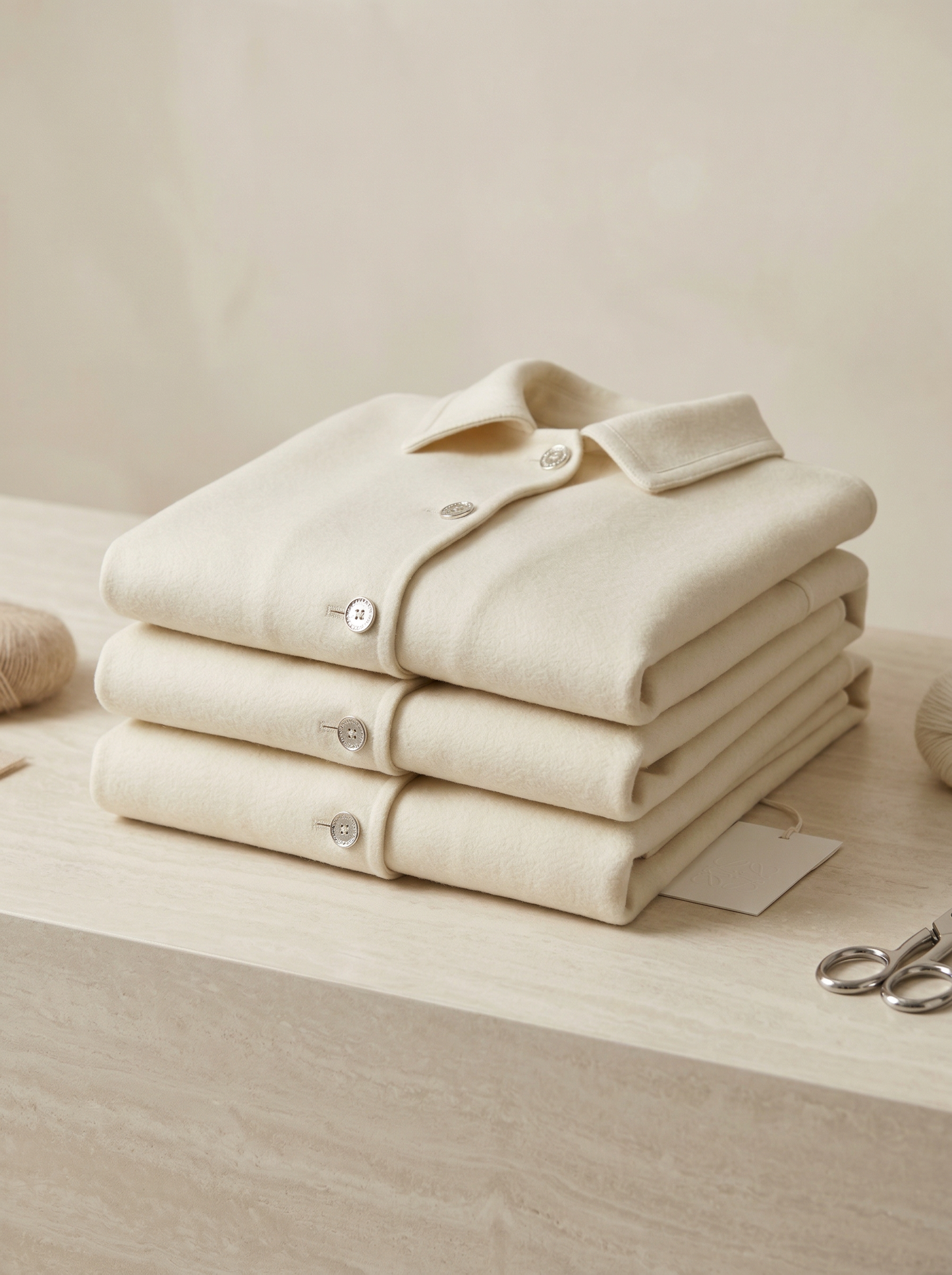 100% Pure Cashmere Short Coat with Lambskin Trim