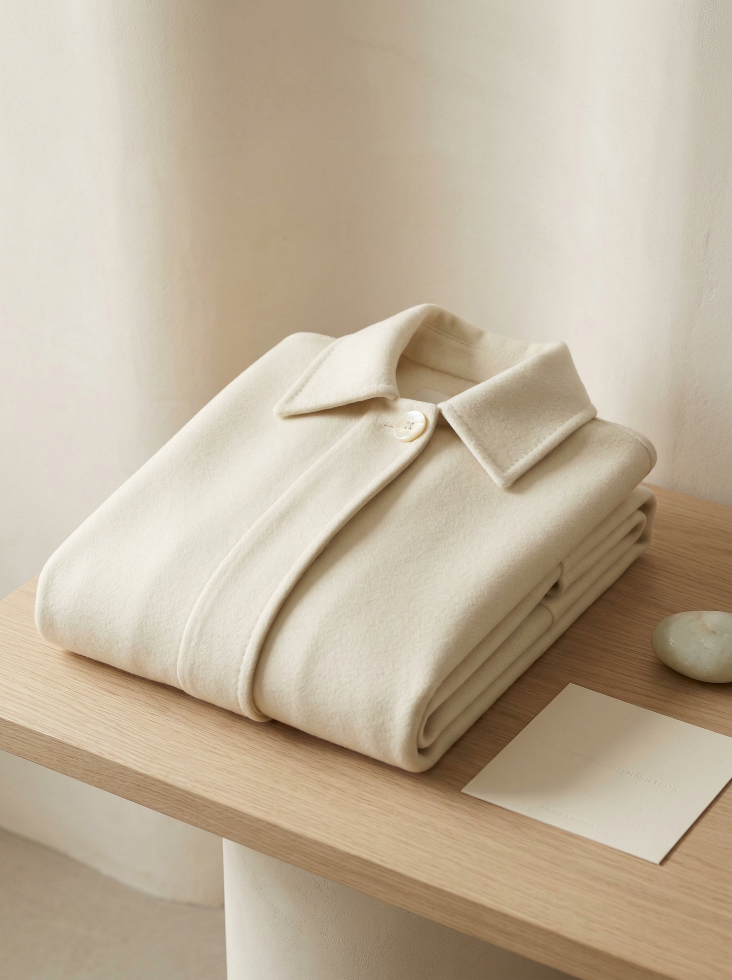 100% Cashmere Coat with Lambskin Trim