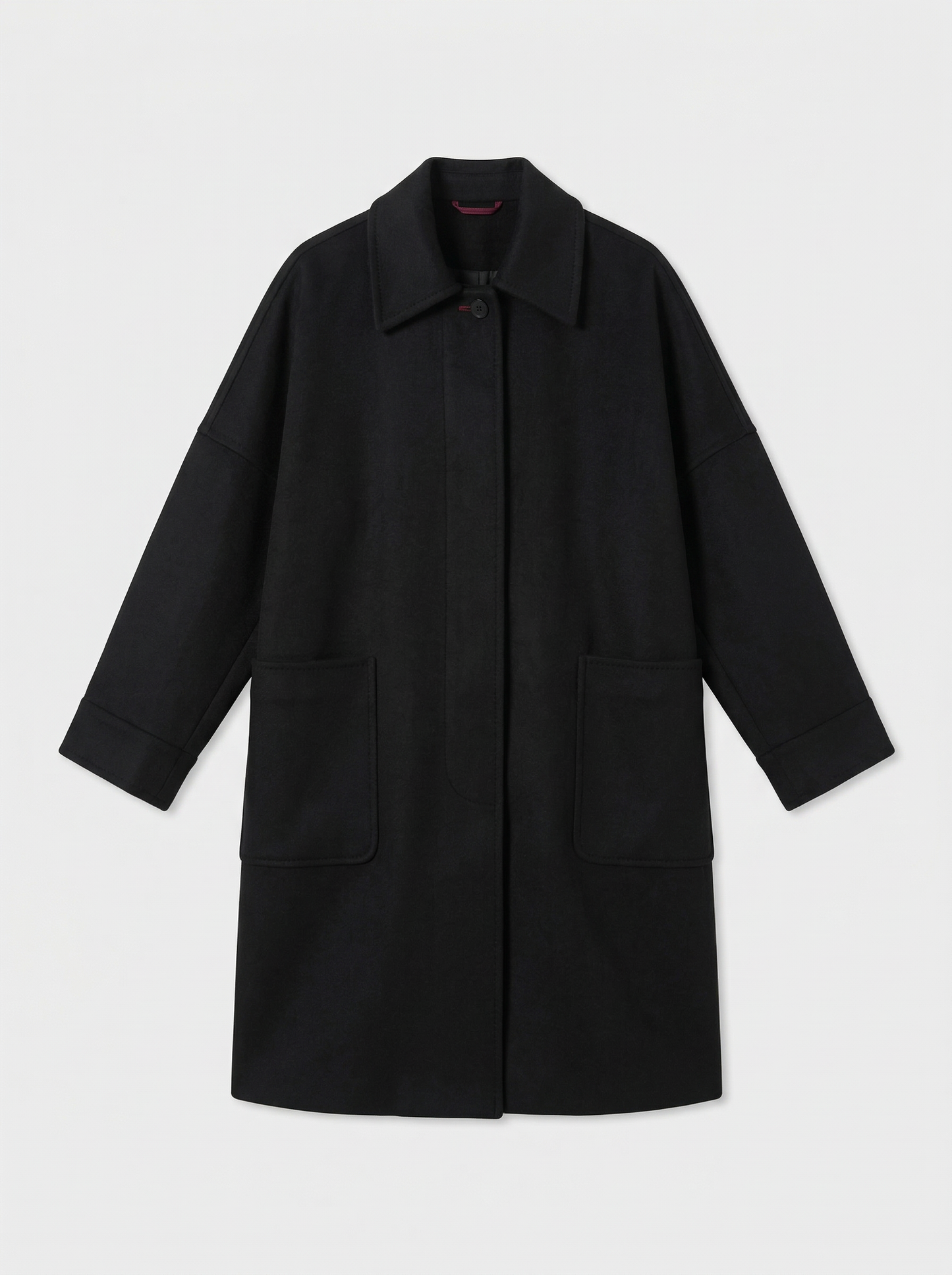 100% Cashmere Coat with Lambskin Trim