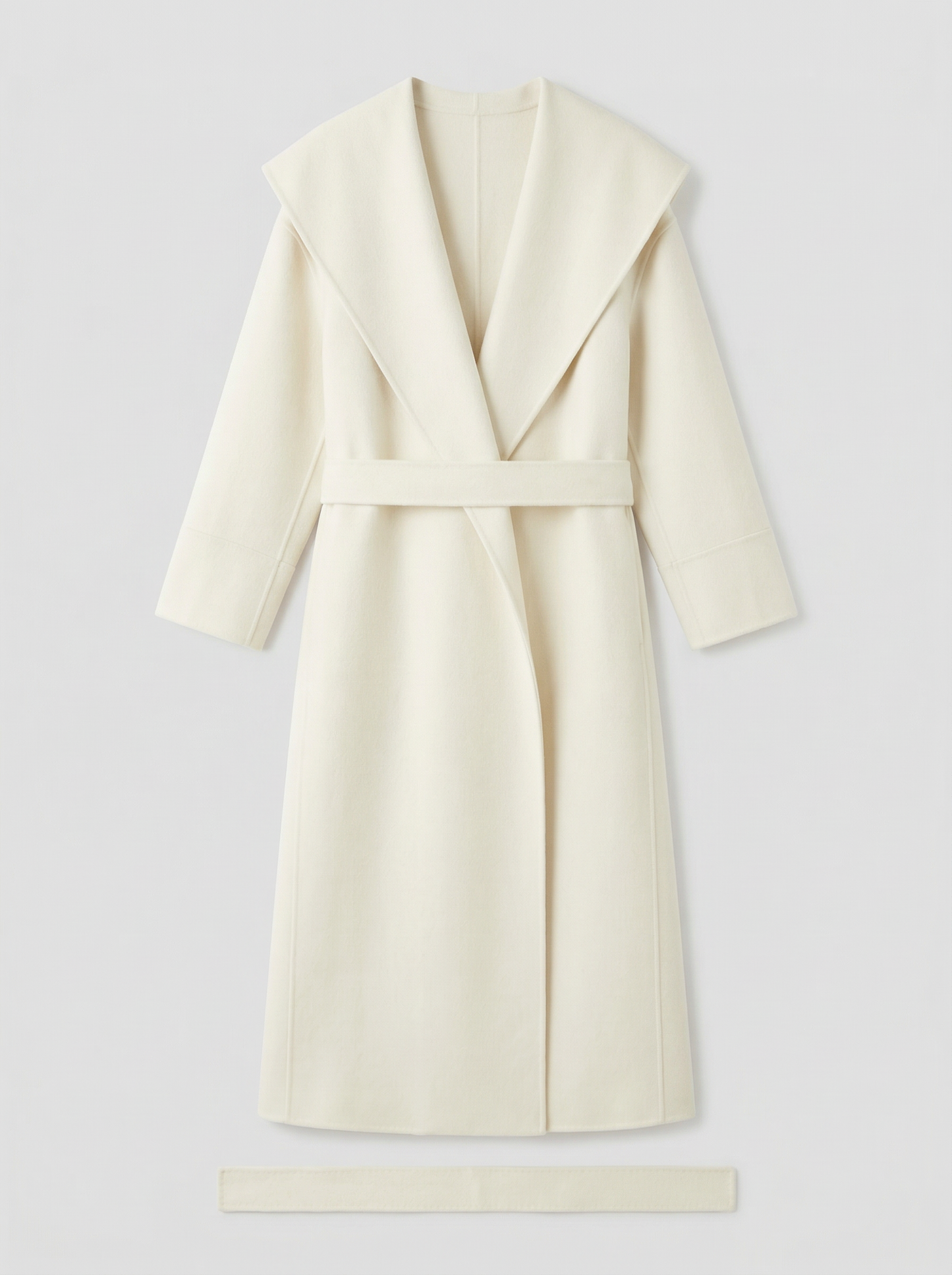 100% Cashmere Hooded Wrap Long Coat