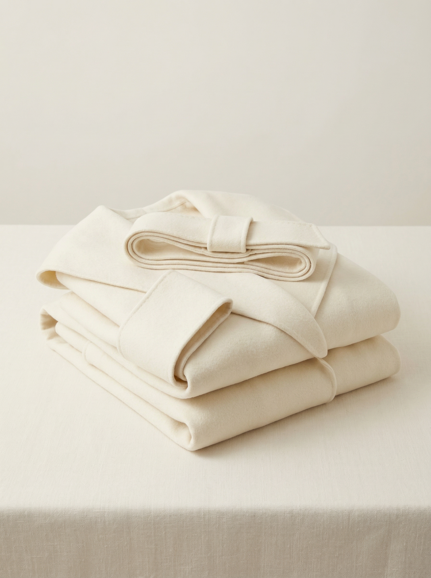 100% Cashmere Hooded Wrap Long Coat