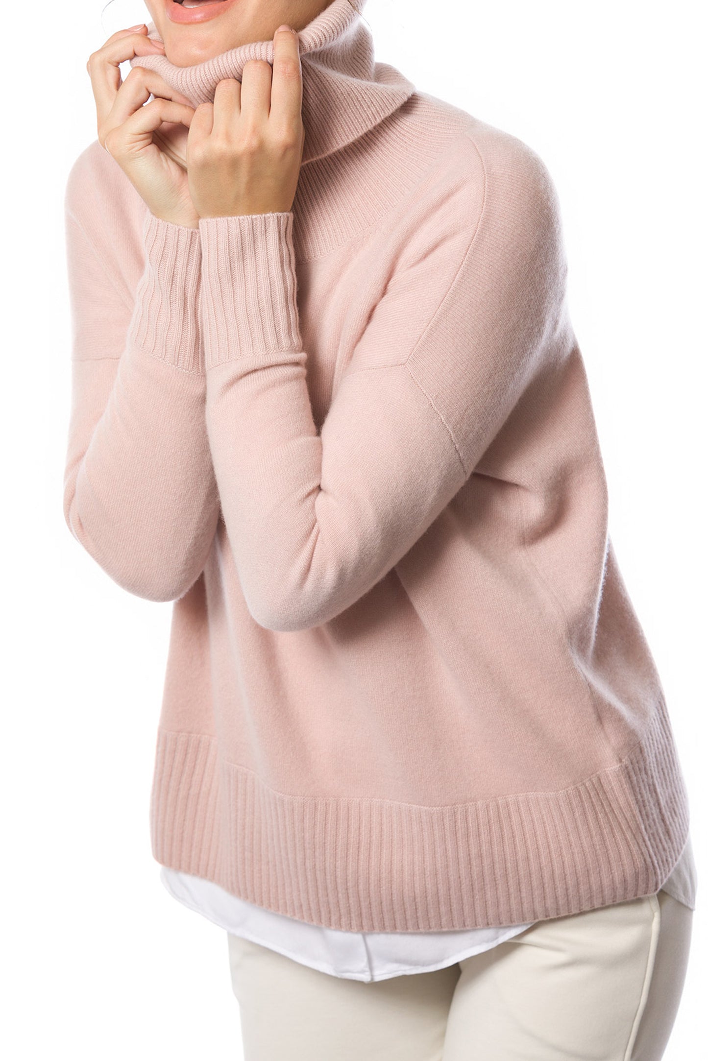 Sustainable Cashmere Easy Fit Cowl Neck Sweater