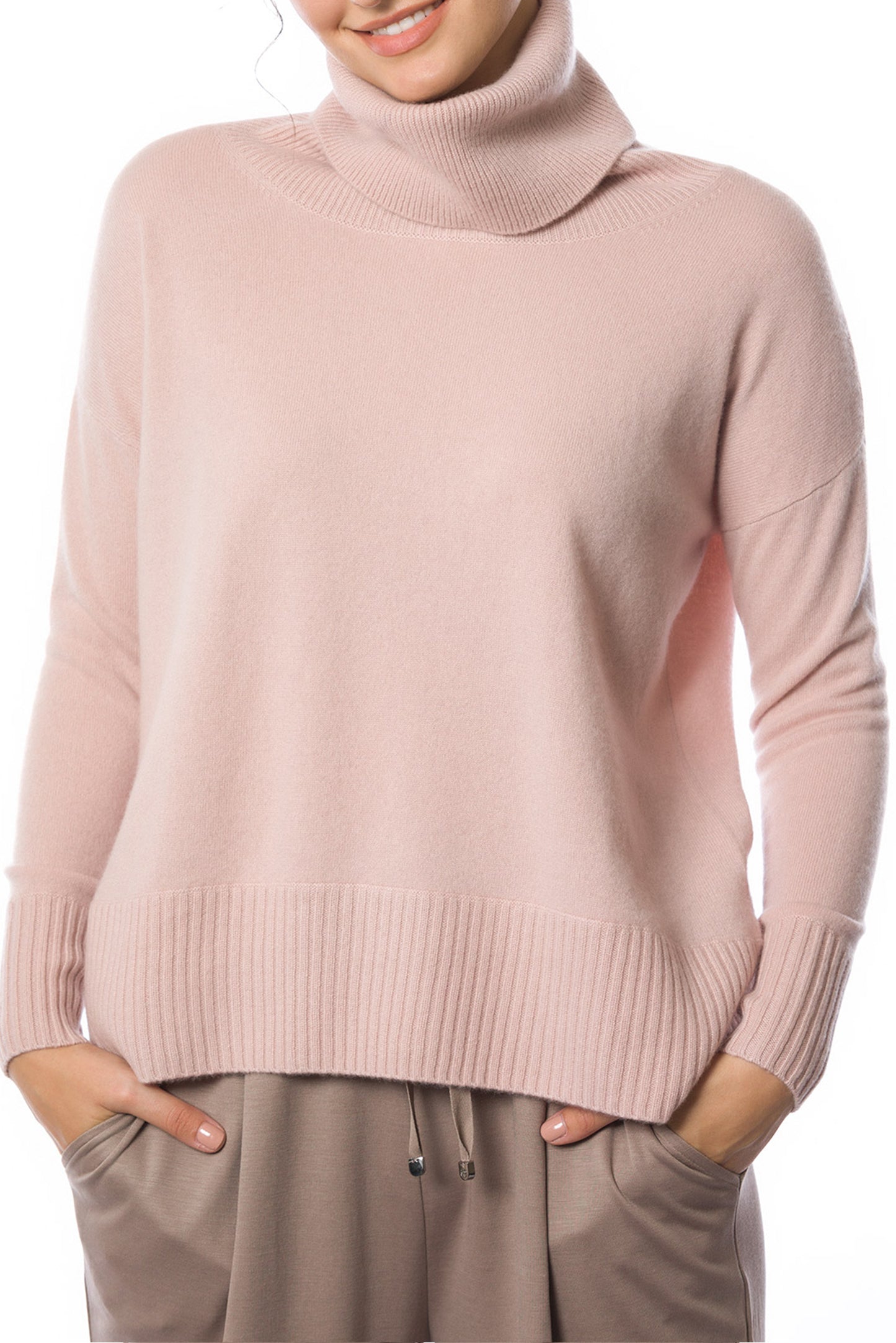 Sustainable Cashmere Easy Fit Cowl Neck Sweater