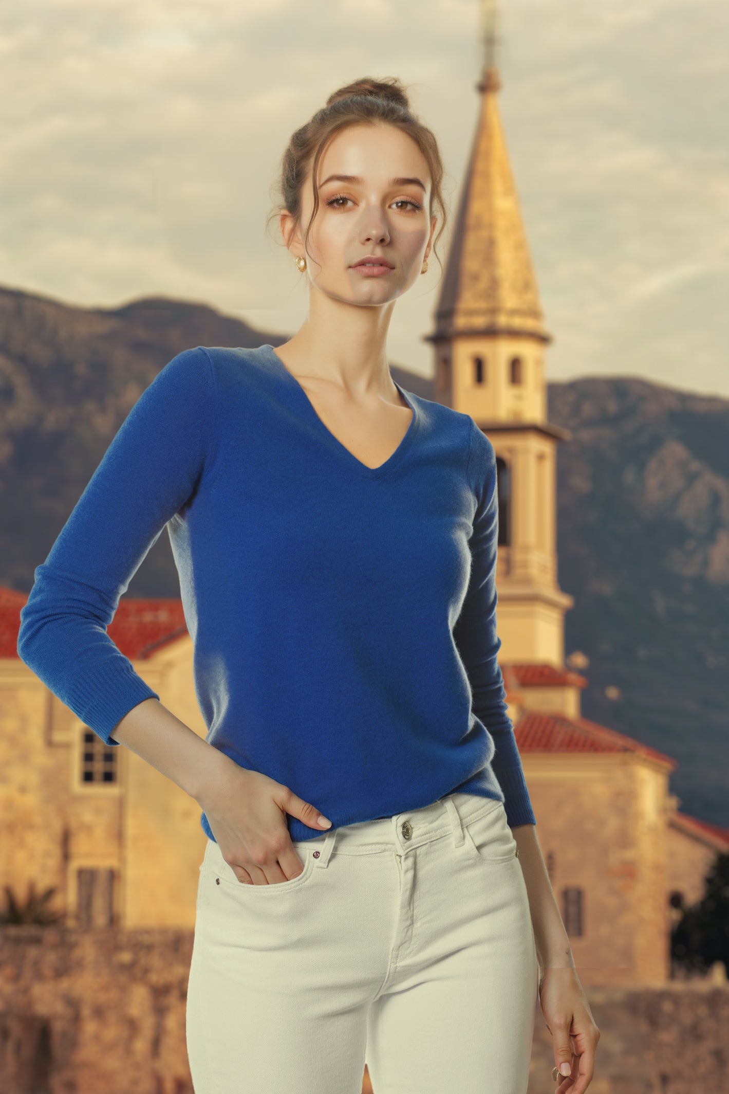 Sustainable Cashmere V-Neck Sweater