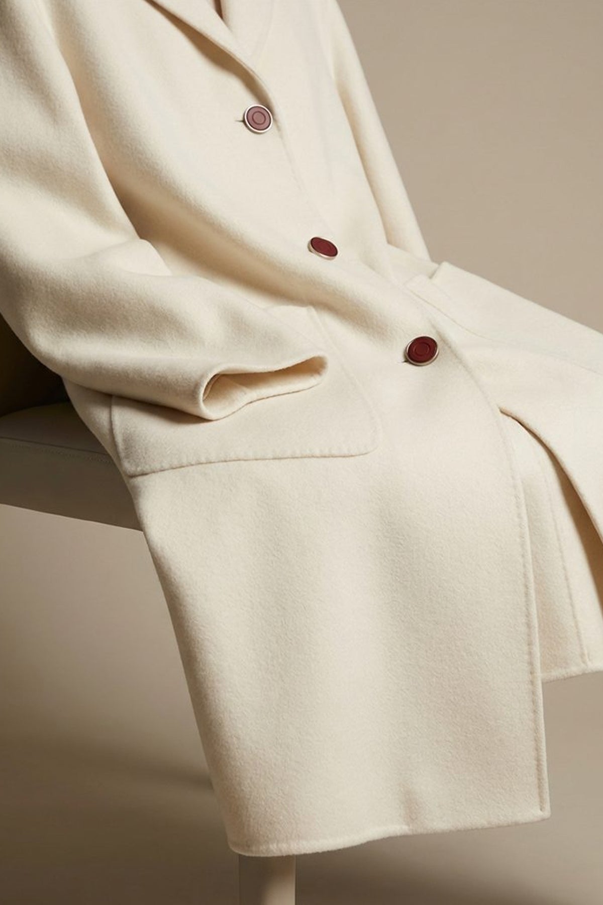 100% Pure Cashmere Mid-Length Coat
