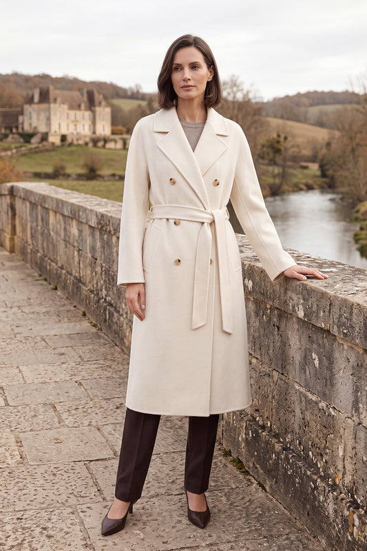 100% Cashmere Double-Breasted Coat