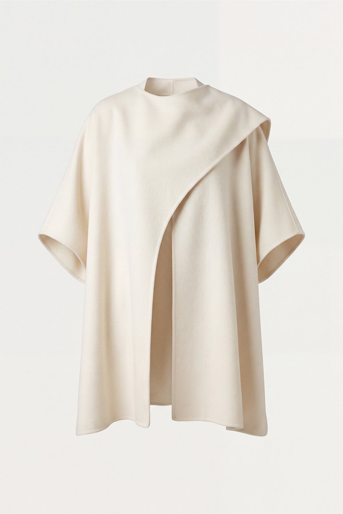 100% Cashmere Cape Coat with Integrated Scarf