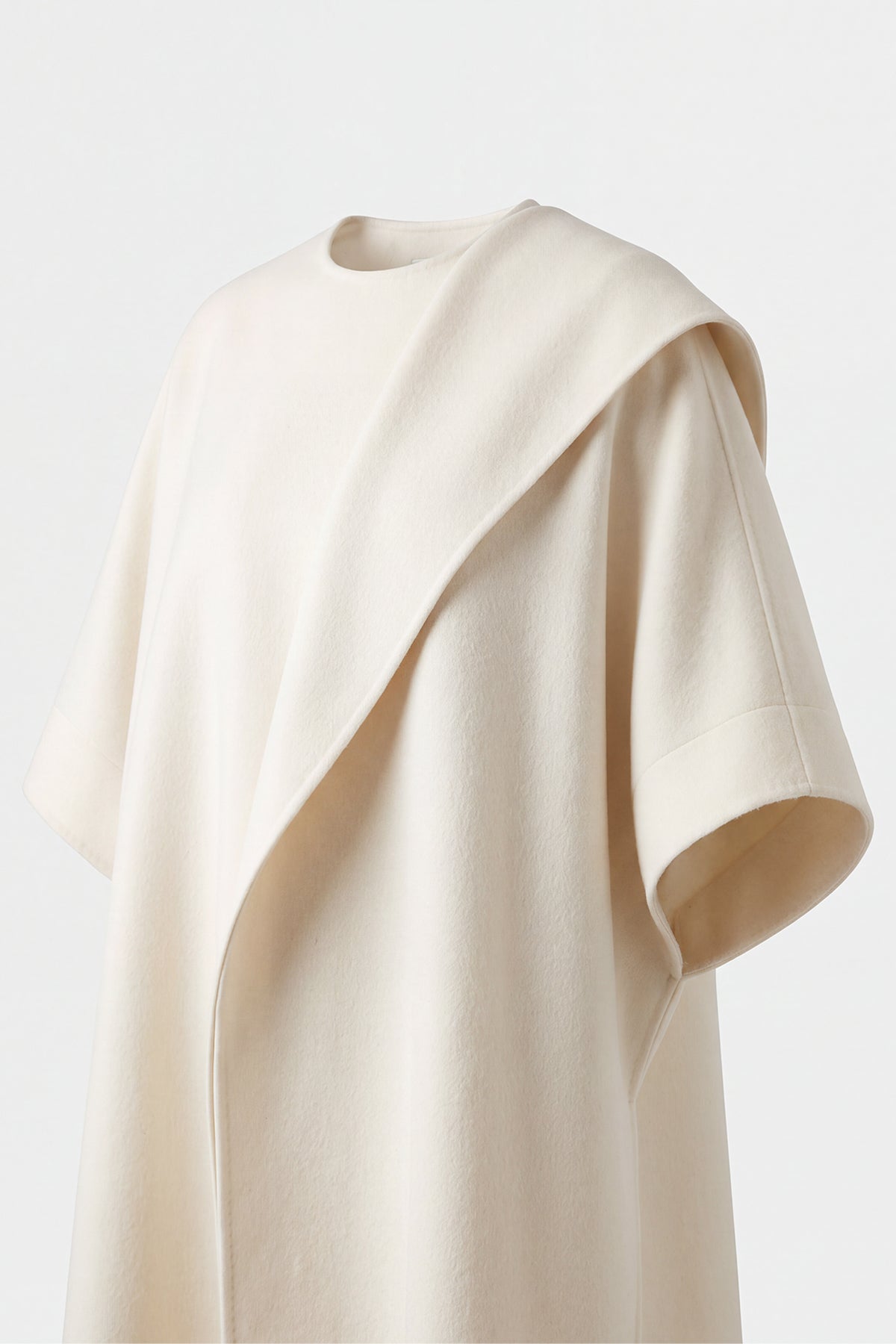100% Cashmere Cape Coat with Integrated Scarf