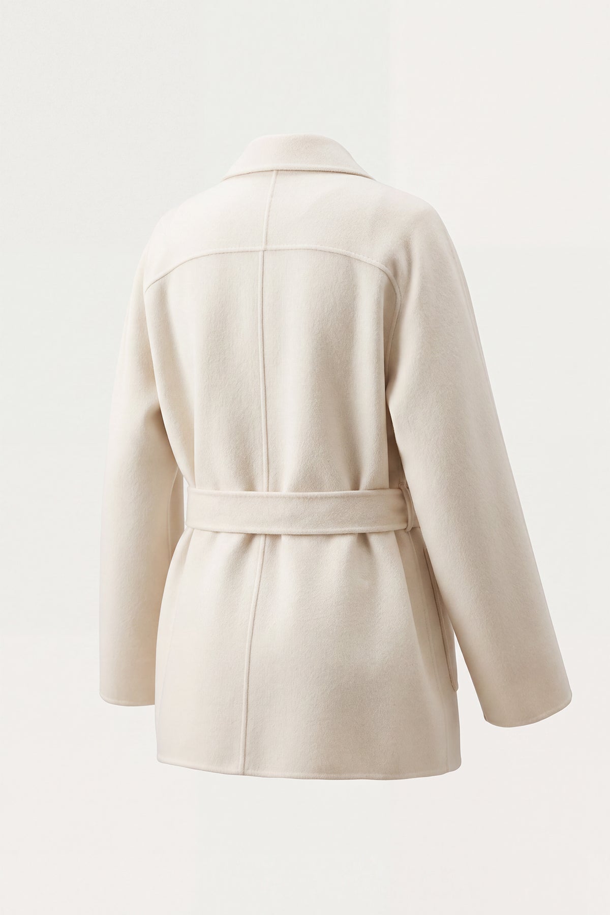 100% Cashmere Cape Coat with Coffee Brown Lambskin Trim