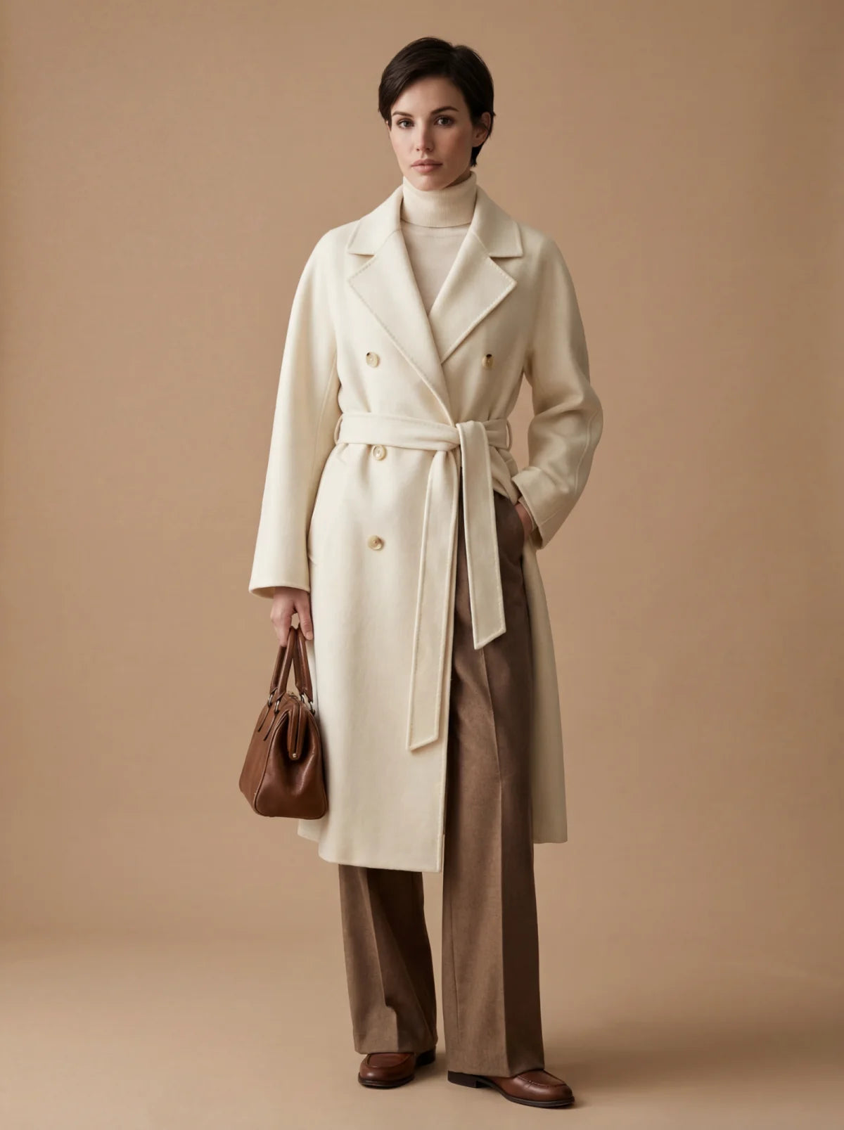 100% Cashmere Double-Breasted Coat