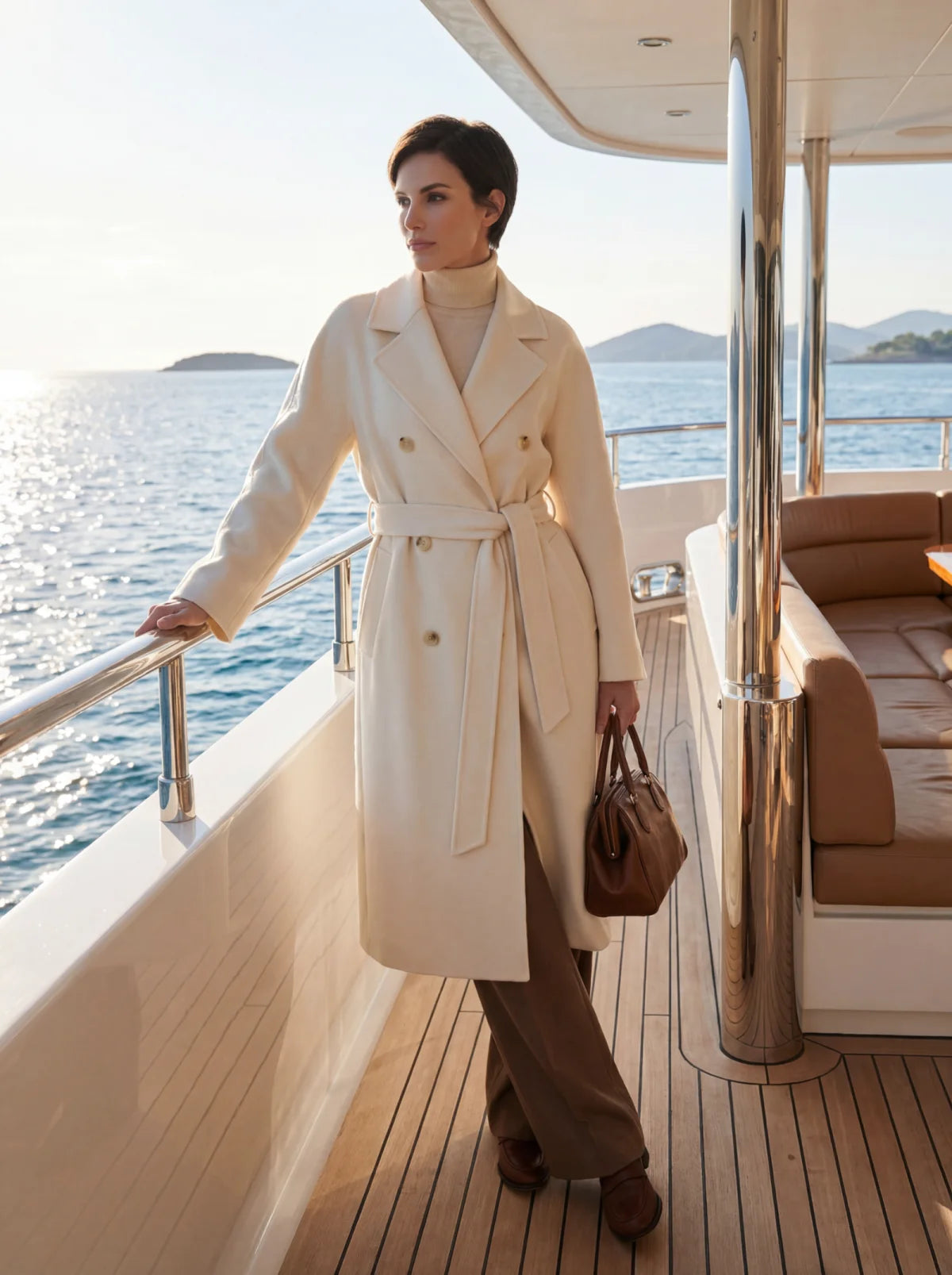 100% Cashmere Double-Breasted Coat