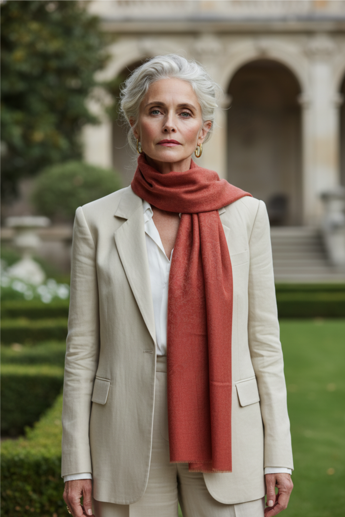 Jacquard 100%Cashmere Scraf