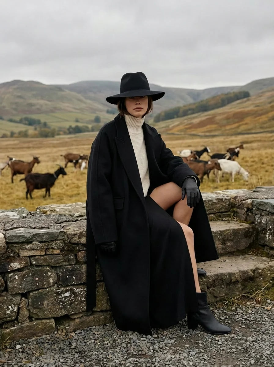 Pure Cashmere Robe Coat – Belted Minimal Design