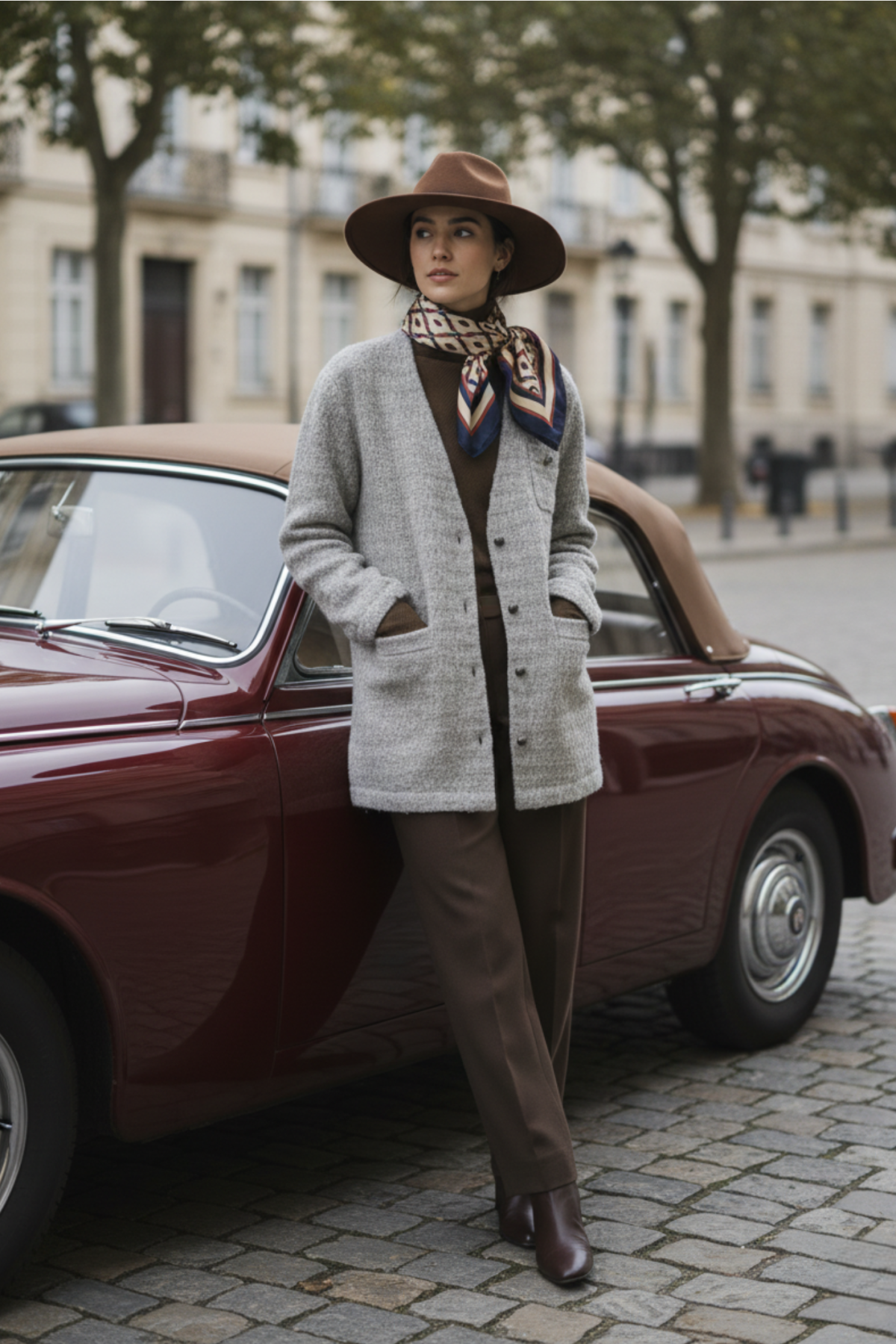 V-Neck 100% Cashmere Buttoned French-Style Cardigan