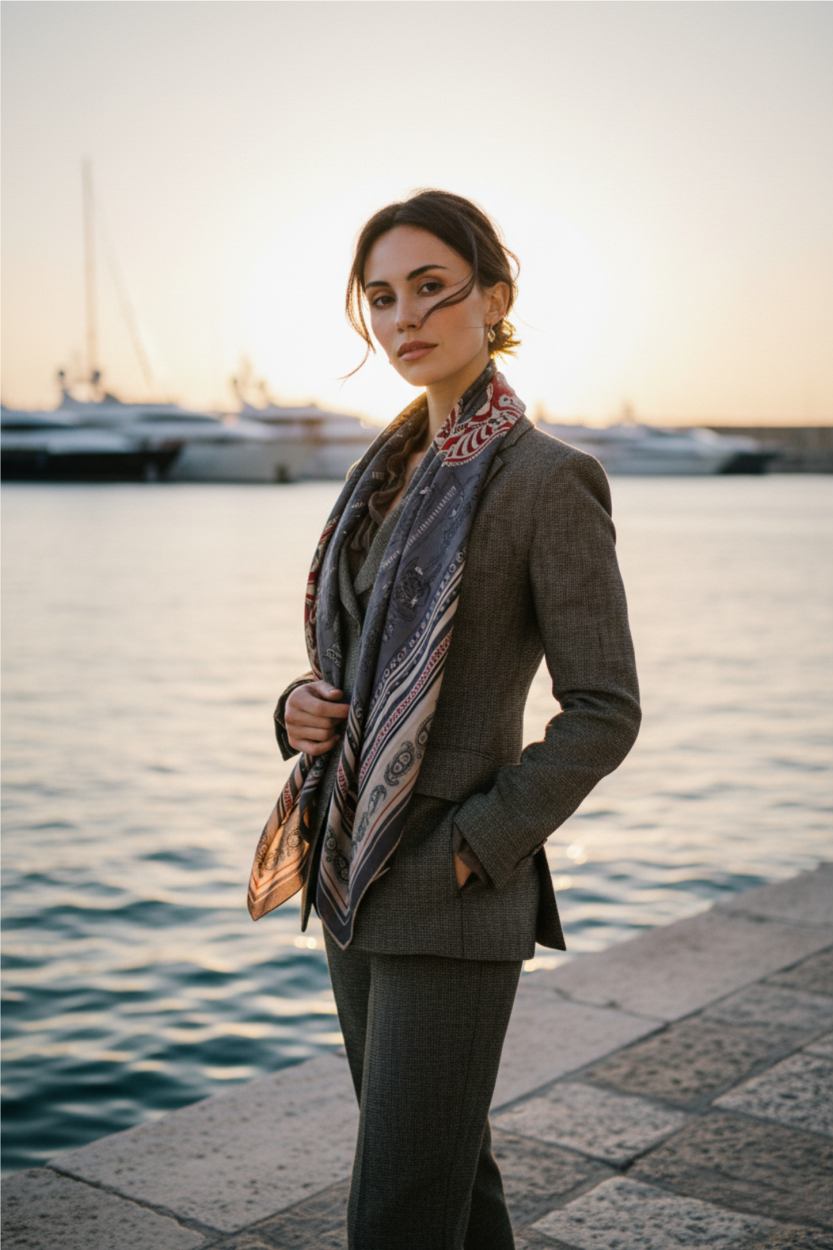 Luxury Silk, Wool & Cashmere Blend Scarf