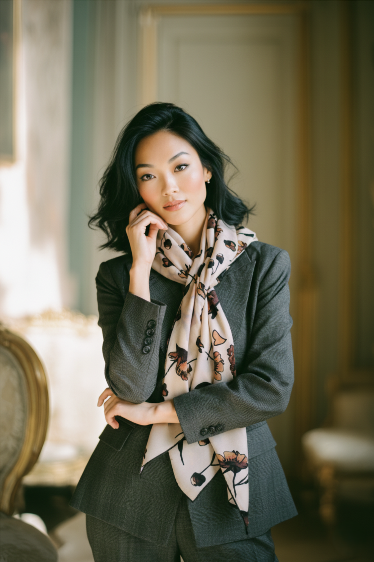 Luxury Silk, Wool & Cashmere Blend Scarf