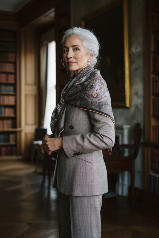 Luxury Silk, Wool & Cashmere Blend Scarf