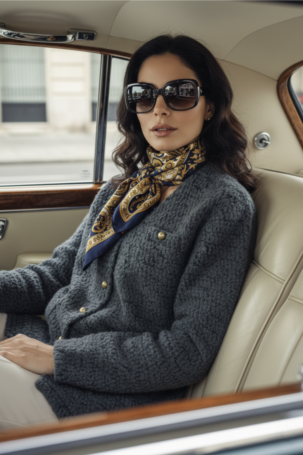 V-Neck 100% Cashmere Buttoned French-Style Cardigan